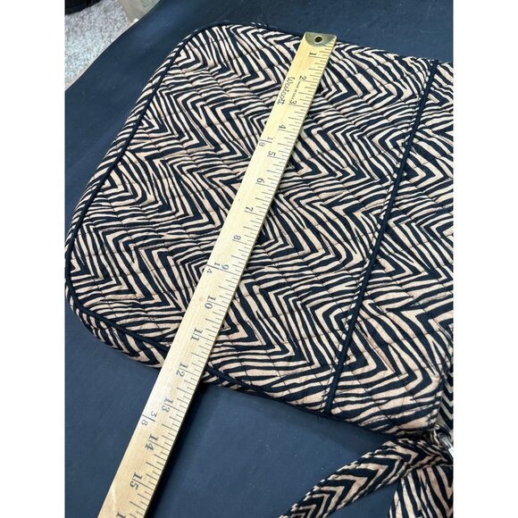 Vera Bradley Zebra Print Quilted Crossbody Bag With Multiple Zipper Pockets - Picture 10 of 11